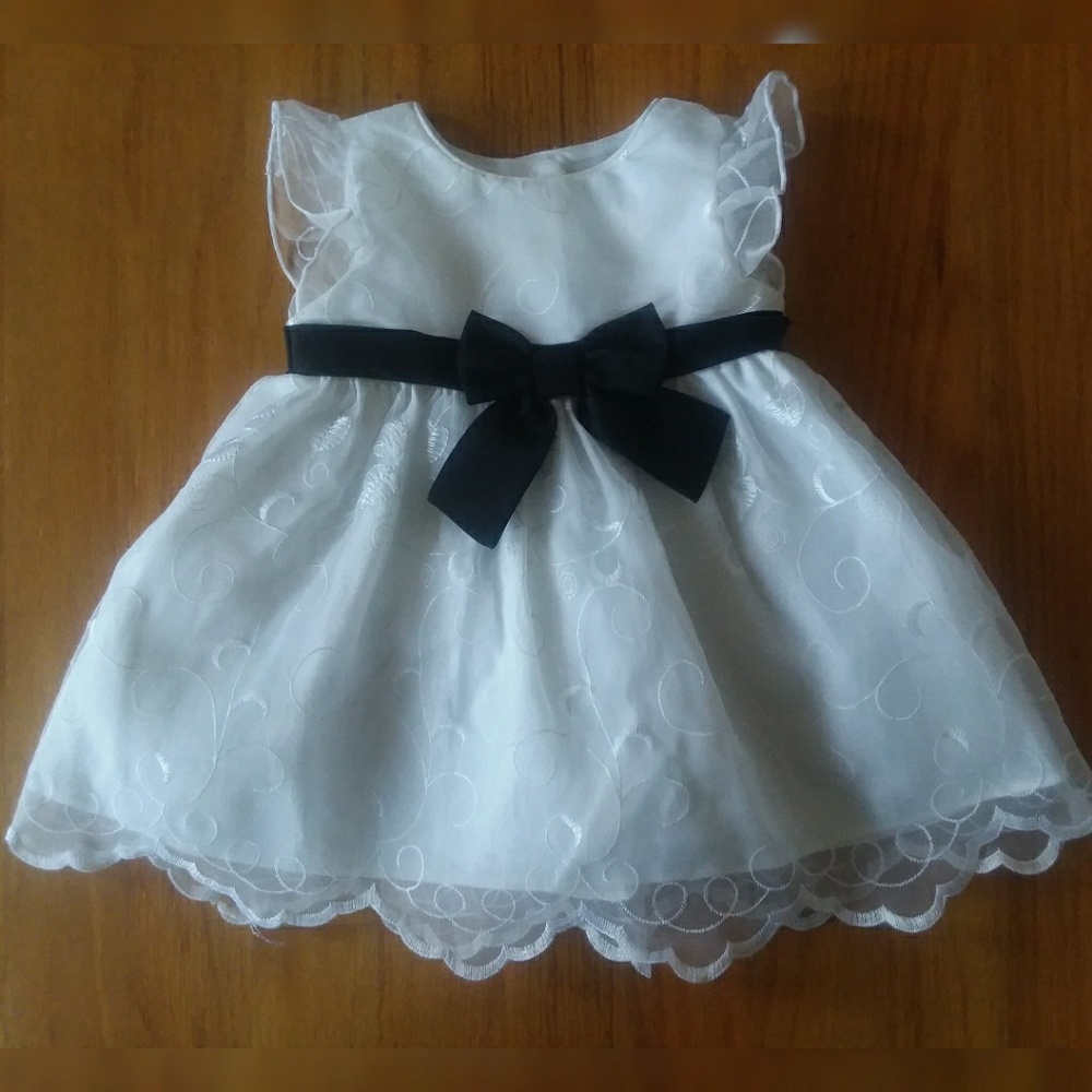 Baby Girl Black & White Dress 6-9 Months